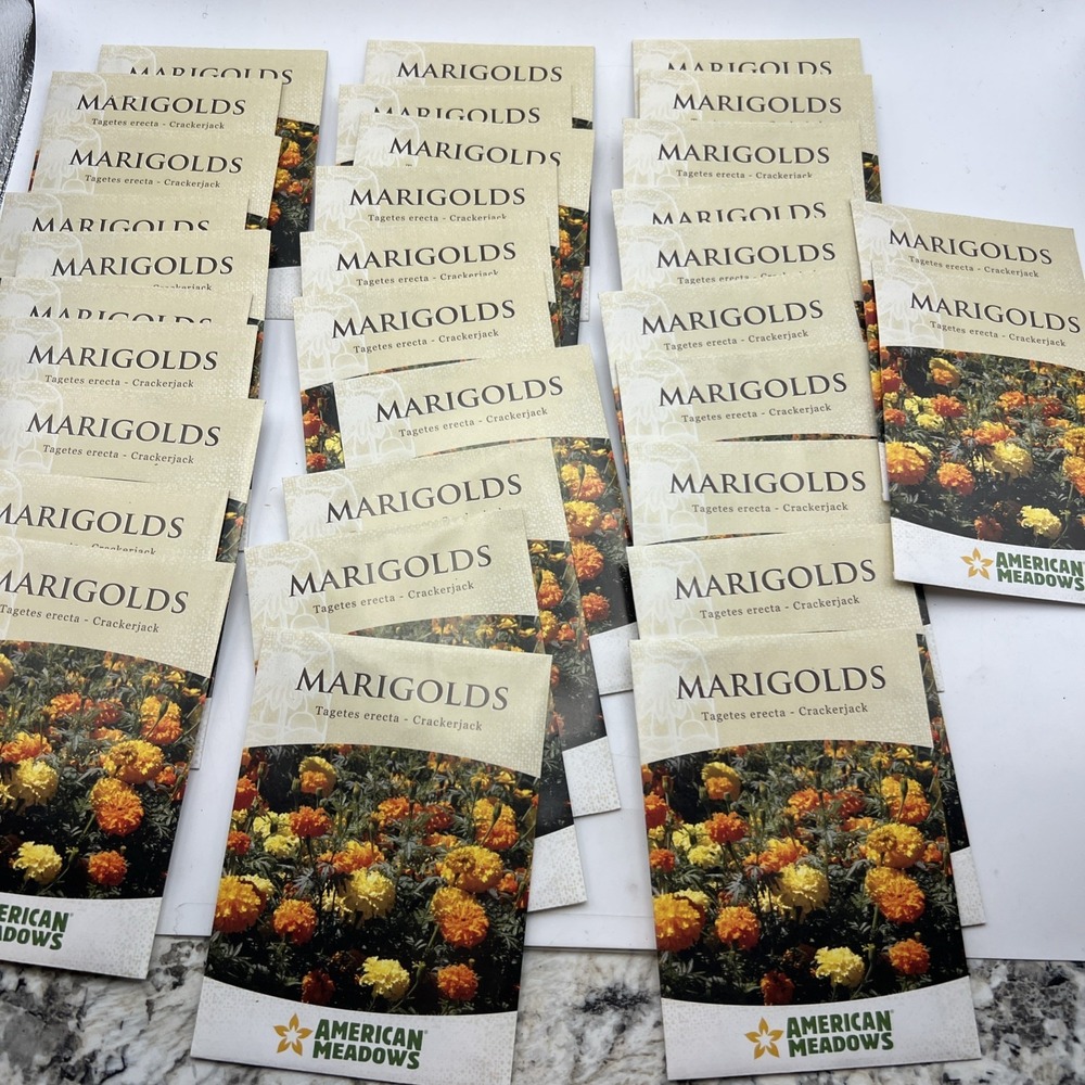 32 Packs Of Marigold, "Crackerjack" Seeds American Meadows
